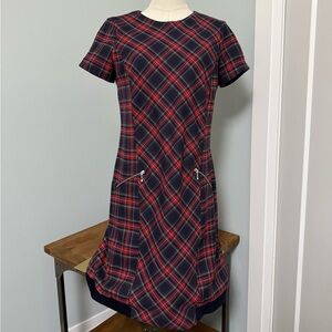 Fórmula Joven Tartan Plaid Dress | Size 40 | Classic Fit & Flare